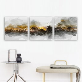 Wallity Conjunto de 3 Pinturas Decorativas en Lienzo Multicolor